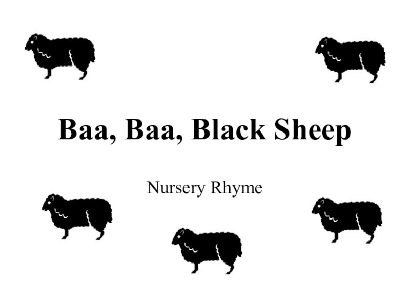 Baa, Baa, Black Sheep PPT for PreK Lesson