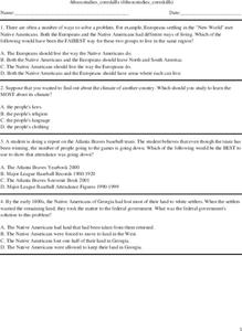 4th grade social studies review Worksheet