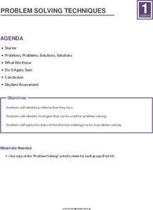 Problem Solving Techniques Lesson Plan