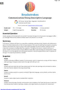Brushstrokes: Communication/Using Descriptive Language Lesson Plan