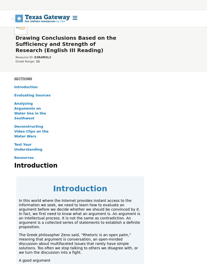 Drawing Conclusions Based on the Sufficiency and Strength of Research