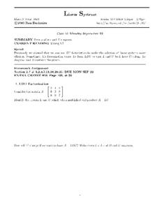 Linear Systems:  Permutations and Transposes Worksheet