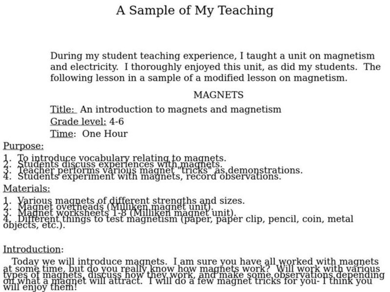 Lesson Plan for 4th 6th Grade Lesson