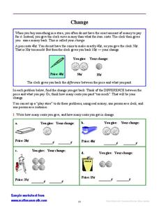 canadian money making change lesson plans worksheets