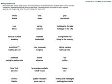 Making Comparisons Worksheet for 4th - 5th Grade | Lesson Planet