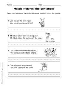 Match Pictures and Sentences Lesson Plans & Worksheets