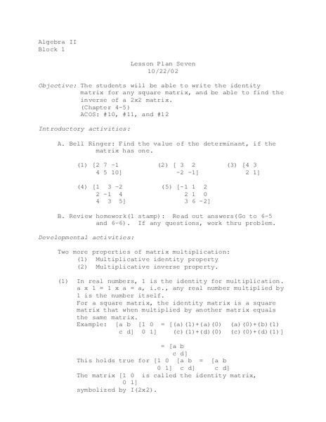 Matrix Lesson Plan for 10th - 11th Grade | Lesson Planet