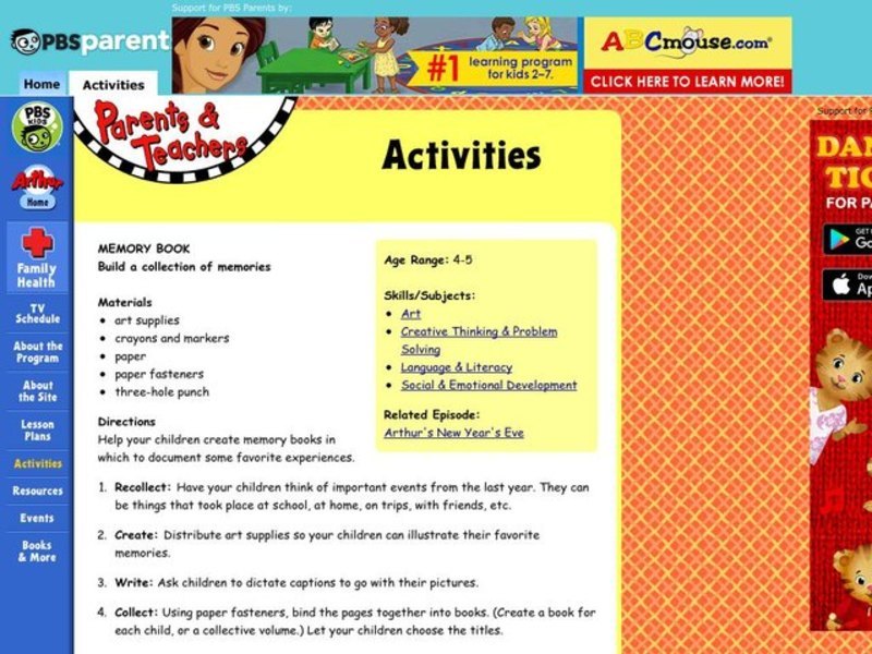 Memory Book Lesson Plan for Kindergarten 1st Grade Lesson