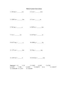 Metric system worksheet answers