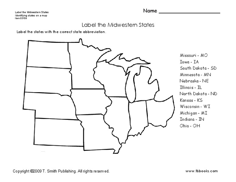 Blank Map Of Midwest Region Blank Map Of Midwest Region