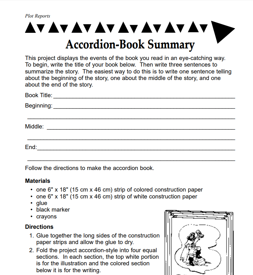 AccordionBook Summary Lesson Plan for 3rd 4th Grade Lesson