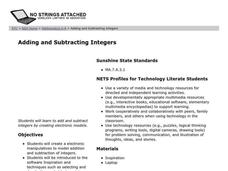 Adding and Subtracting Integers Lesson Plan