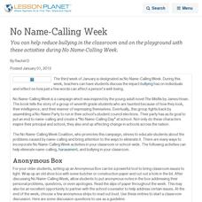 no name calling week lesson plans worksheets reviewed by teachers