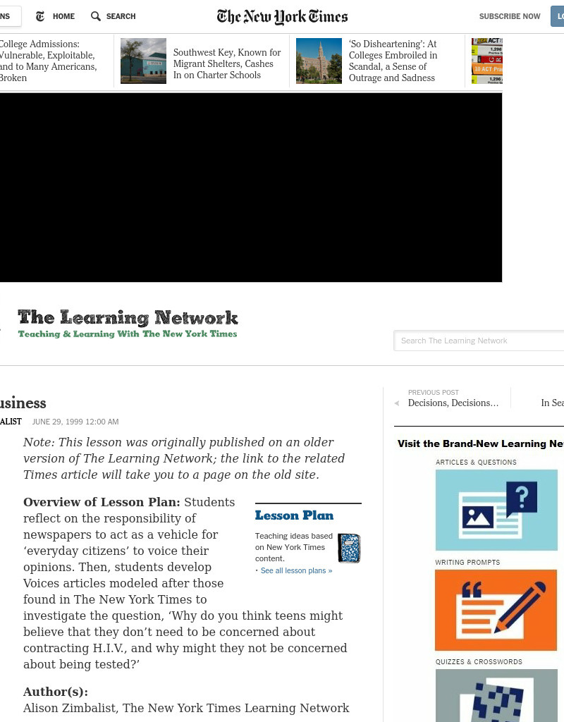 Risky Business Lesson Plan For 6th 12th Grade Lesson Planet
