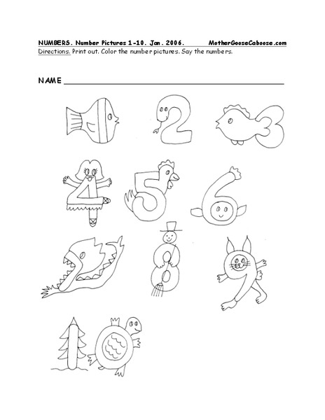 numbers 1 10 worksheet for pre k kindergarten lesson planet