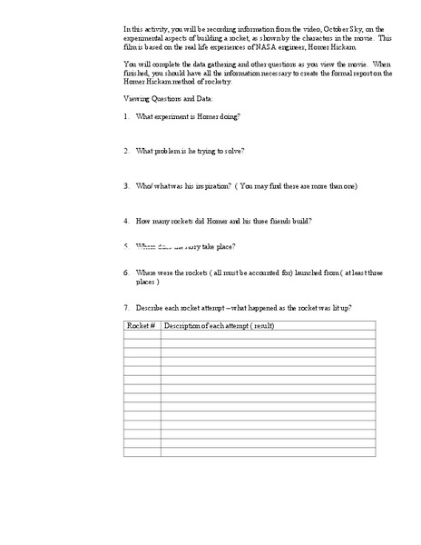 Worksheets October Sky Worksheet Answers october sky worksheet answers delibertad pixelpaperskin