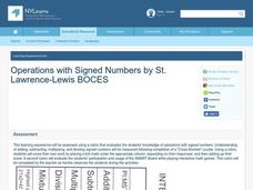 Operations with Signed Numbers Lesson Plan