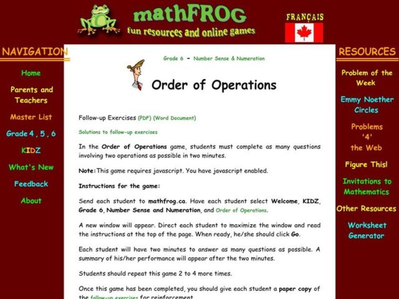 Order of Operations Lesson Plan for 6th Grade | Lesson Planet