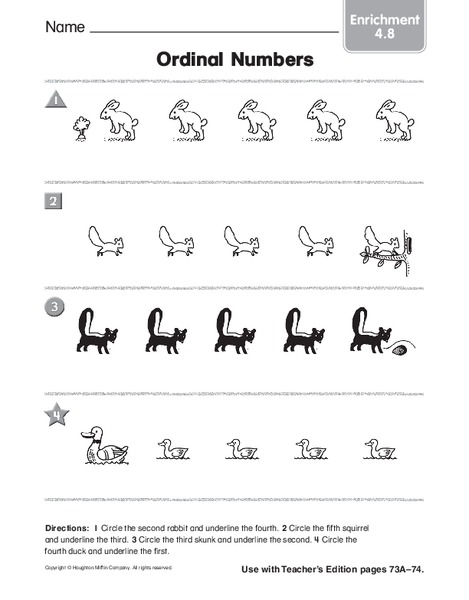 ordinal numbers 2 worksheet for 1st 2nd grade lesson planet