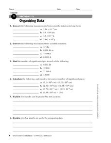 Organizing Data Worksheet for 7th - 9th Grade | Lesson Planet