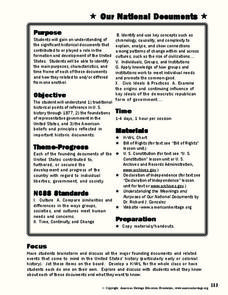 Our National Documents Lesson Plan