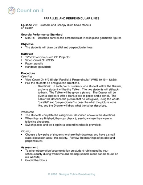 Parallel and Perpendicular Lines Lesson Plan for 5th Grade | Lesson Planet