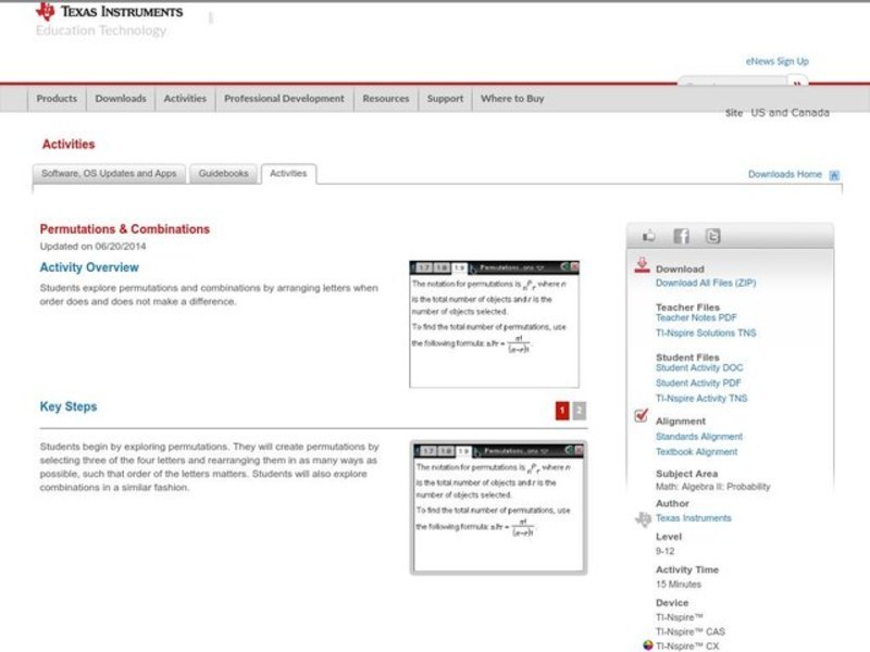 Permutations & Combinations Lesson Plan for 9th 12th Grade Lesson