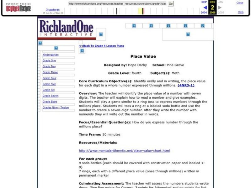 Place value lesson plan for 4th grade lesson planet