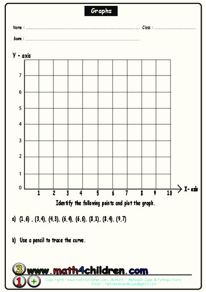 Points on a Graph Worksheet for 5th - 6th Grade | Lesson Planet
