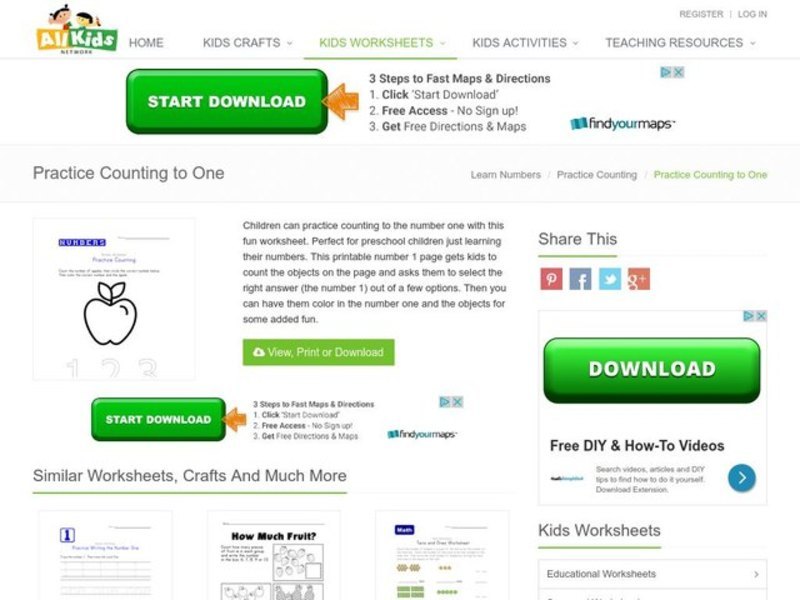 Practice Counting Worksheet For Kindergarten 2nd Grade Lesson Planet Practice Counting Worksheet For Kindergarten 2nd Grade Lesson Planet