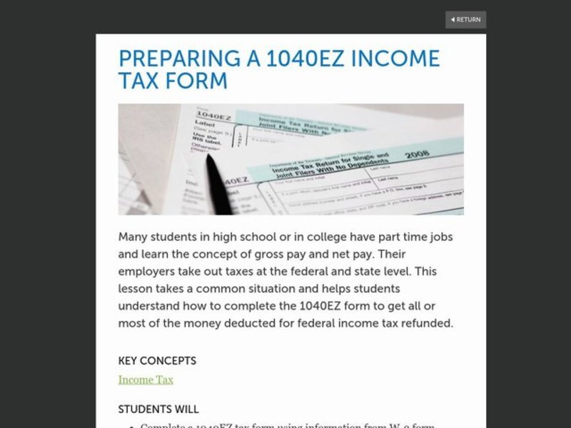 Taxes Lesson Plans & Worksheets Lesson