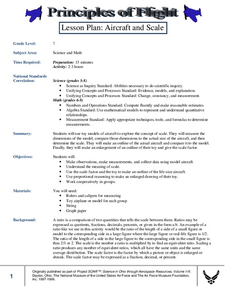 Principles Of Flight Lesson Plan For 5th 8th Grade Lesson Planet