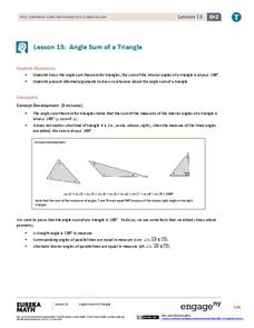 Angle Sum of a Triangle Lesson Plan