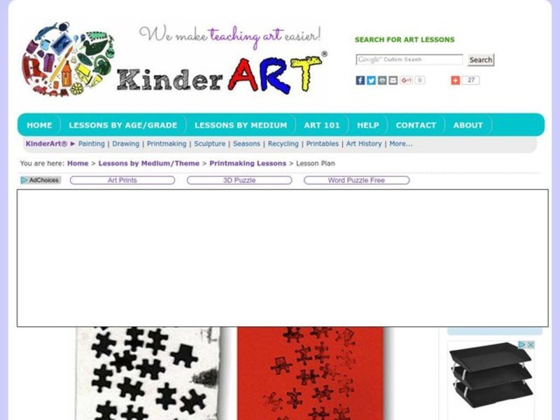 Puzzle Prints Lesson Plan for Kindergarten 5th Grade Lesson