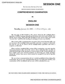 Regents High School Examination Comprehensive Examination in English Session One (2006) Lesson Plan