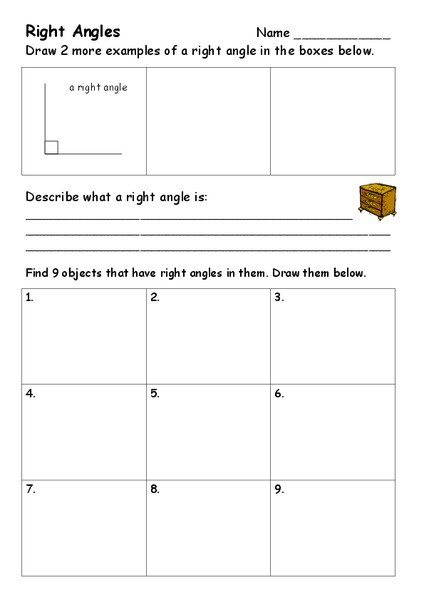 right angles worksheet for 3rd 4th grade lesson planet