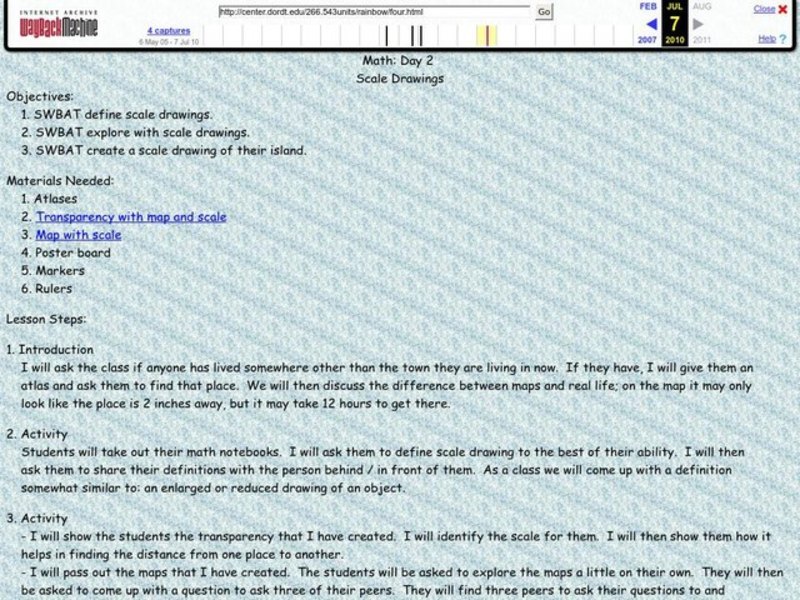 Scale Drawings Lesson Plan for 7th 8th Grade Lesson