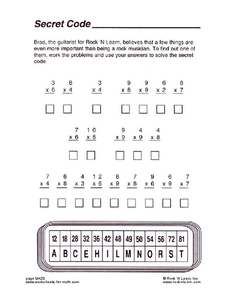 secret code worksheet for 3rd 4th grade lesson planet