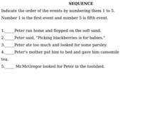 Sequence Worksheet for 1st - 2nd Grade | Lesson Planet