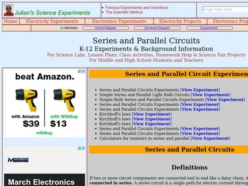Series and Parallel Circuits Lesson Plan for 7th - 12th Grade | Lesson ...