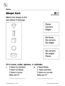 Shape Sort Worksheet