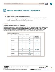 Examples of Functions from Geometry Lesson Plan for 8th Grade | Lesson ...