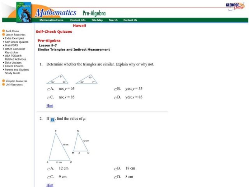 Similar Triangles Lesson Plans & Worksheets Lesson