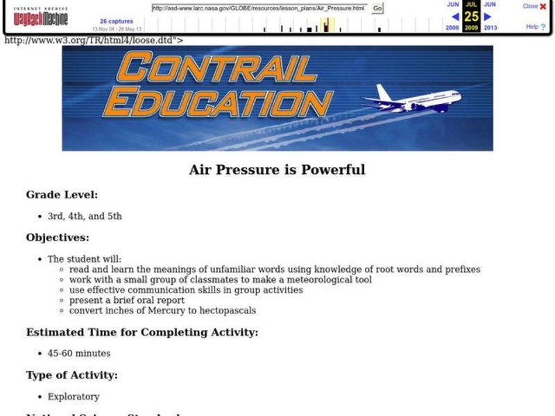 Air Pressure is Powerful Lesson Plan for 3rd 5th Grade Lesson