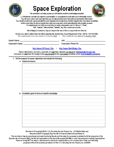 Space Exploration Worksheet for 5th - 12th Grade | Lesson Planet