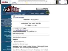 Altering Text Size, Color, and Font Lesson Plan