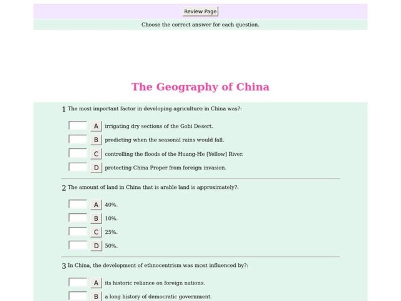 The Geography of China Interactive for 7th 11th Grade Lesson