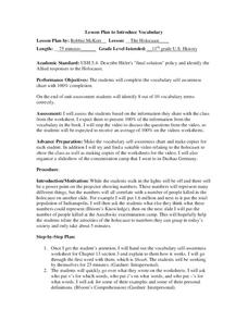 holocaust vocabulary lesson plans worksheets reviewed by teachers