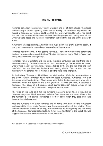 the hurricane worksheet for 2nd 4th grade lesson planet