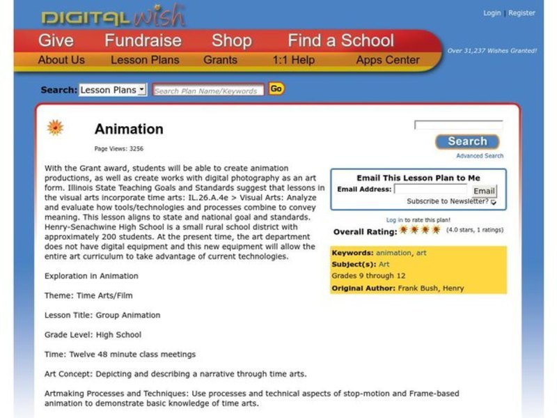 Animation Lesson Plan for 9th - 12th Grade | Lesson Planet